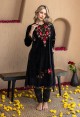 BLACK EMBROIDERED PHERAN SET